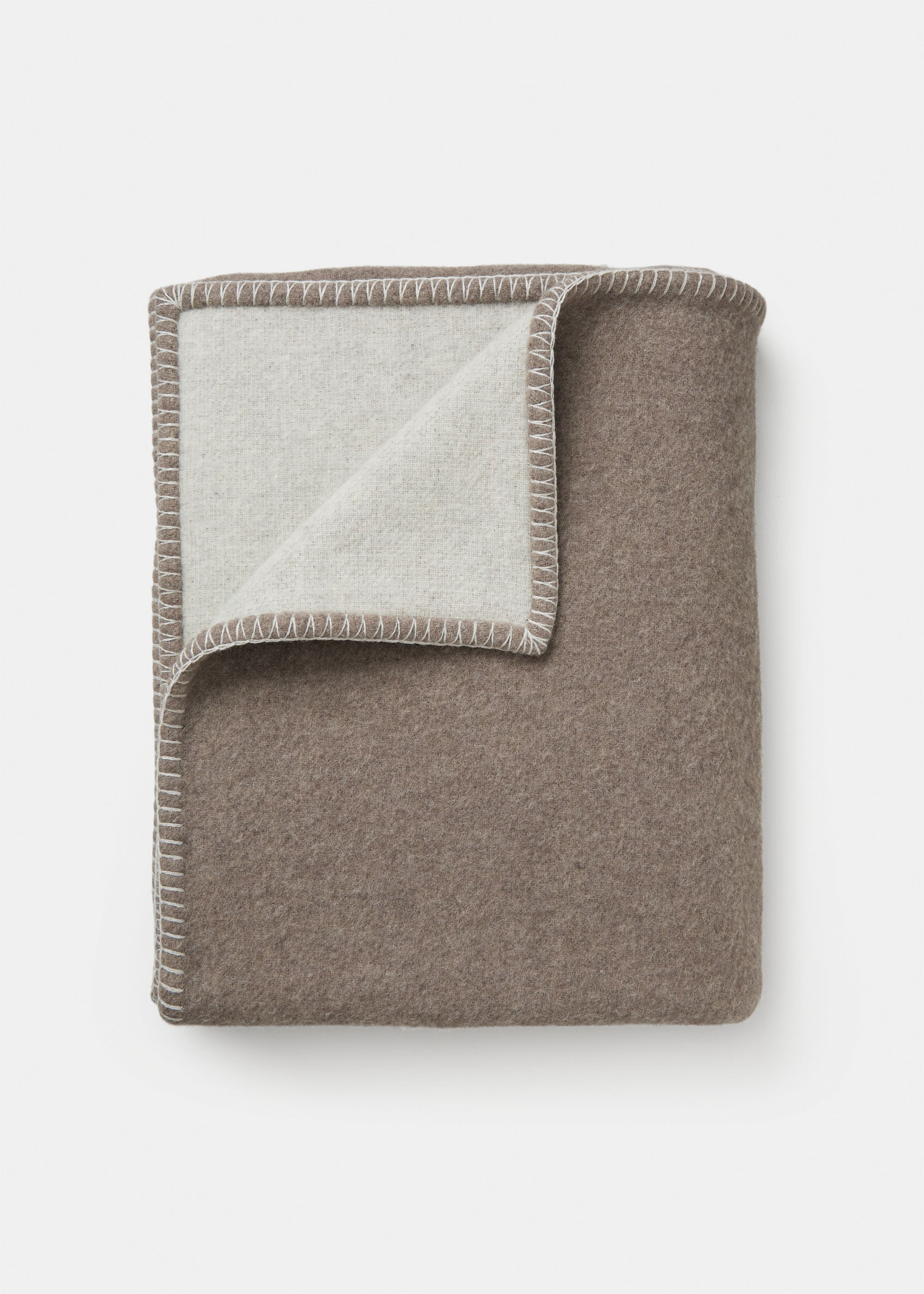 Veda recycled wool throw | Mix Brown