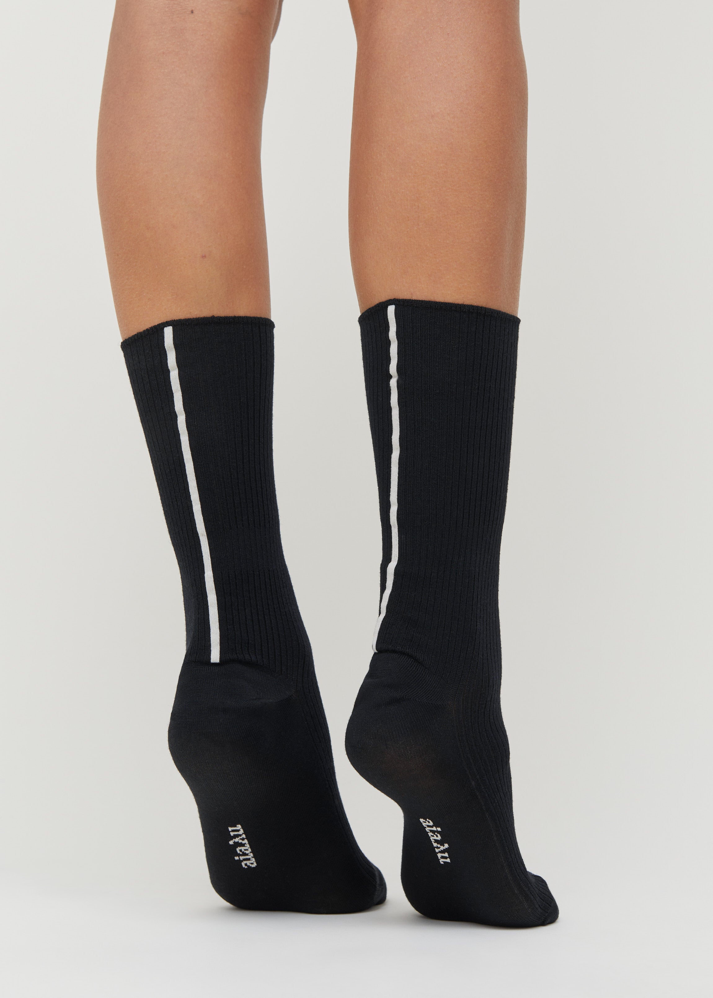 Wool detailed socks | Mix Black