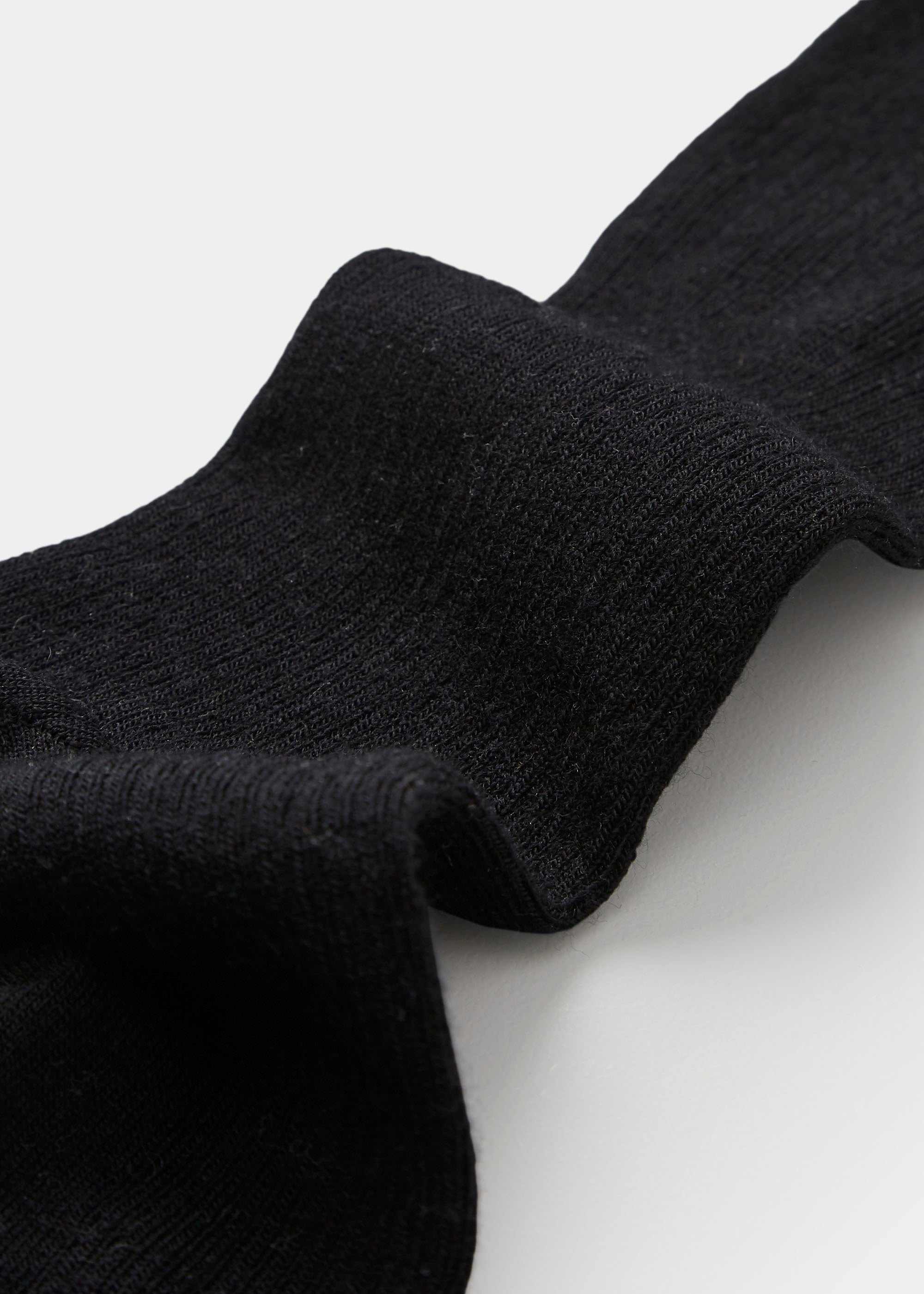 Wool rib socks | Black