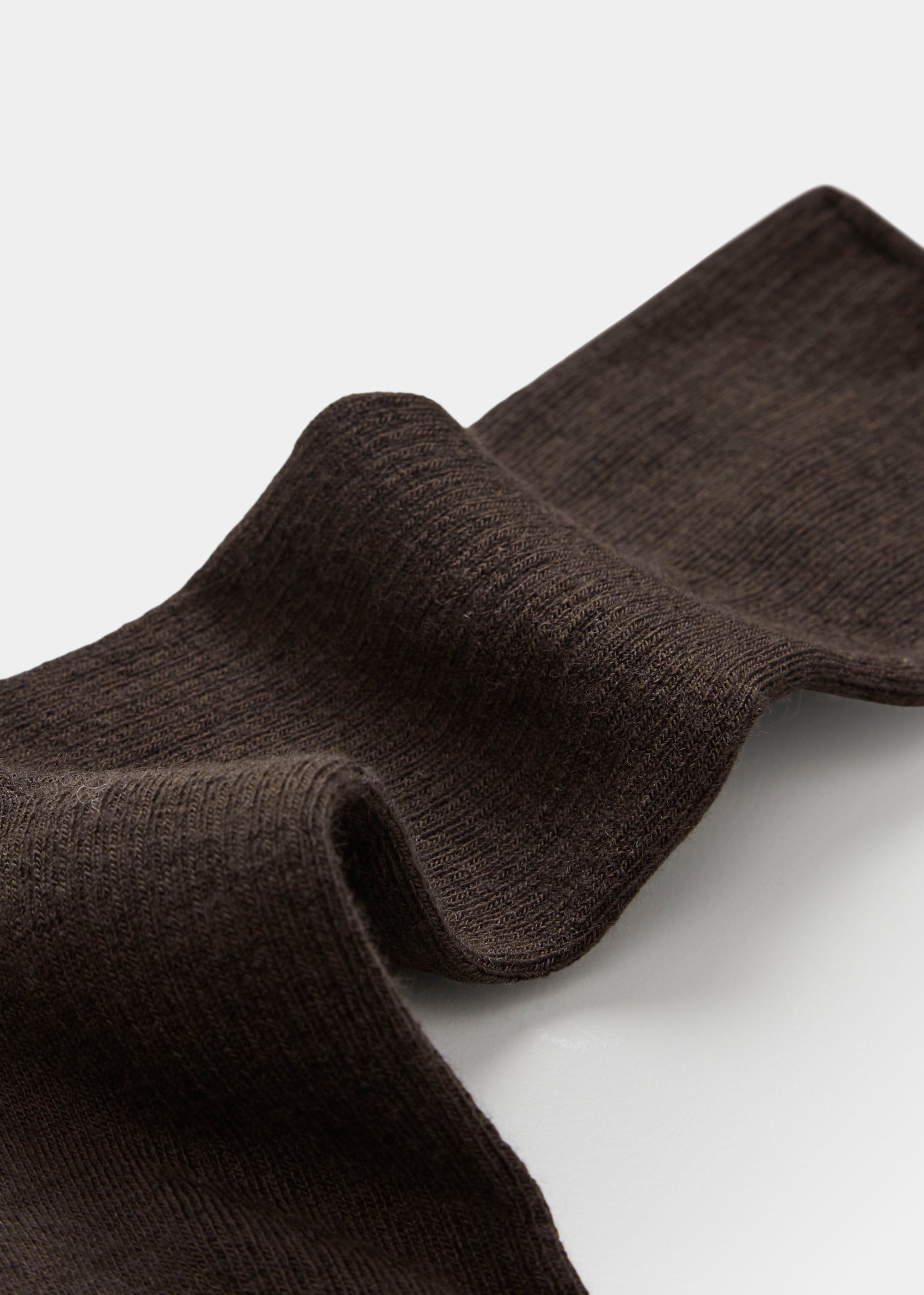 Wool rib socks | Brown