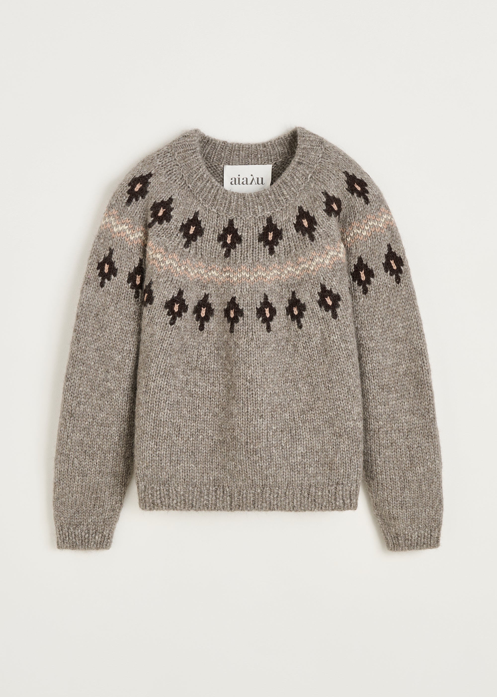Wyn sweater – llama wool | Mix Pure Grey Sweater aiayu