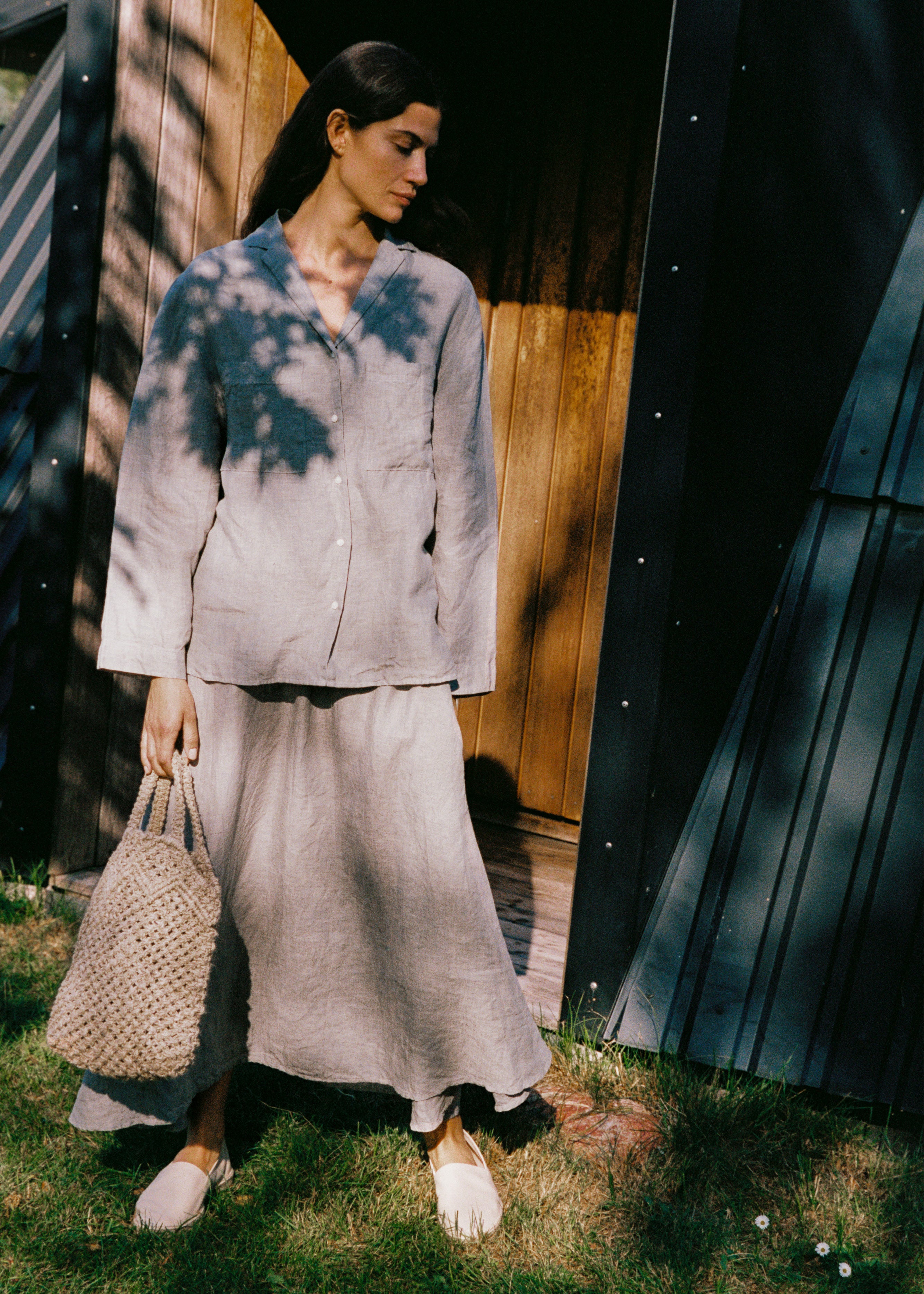 Bea skirt linen | Grey
