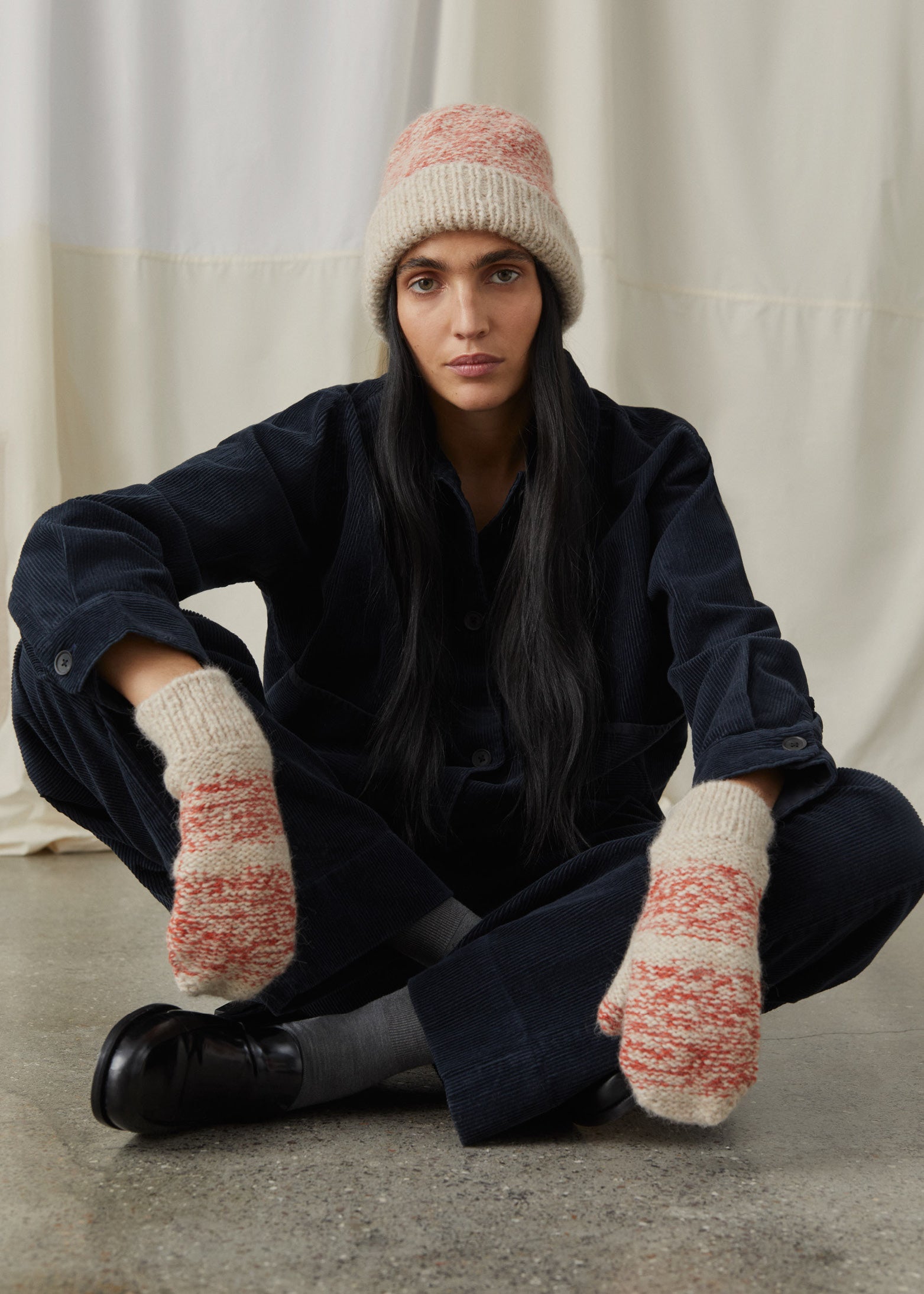 Halvor wool mittens | Mix Orange