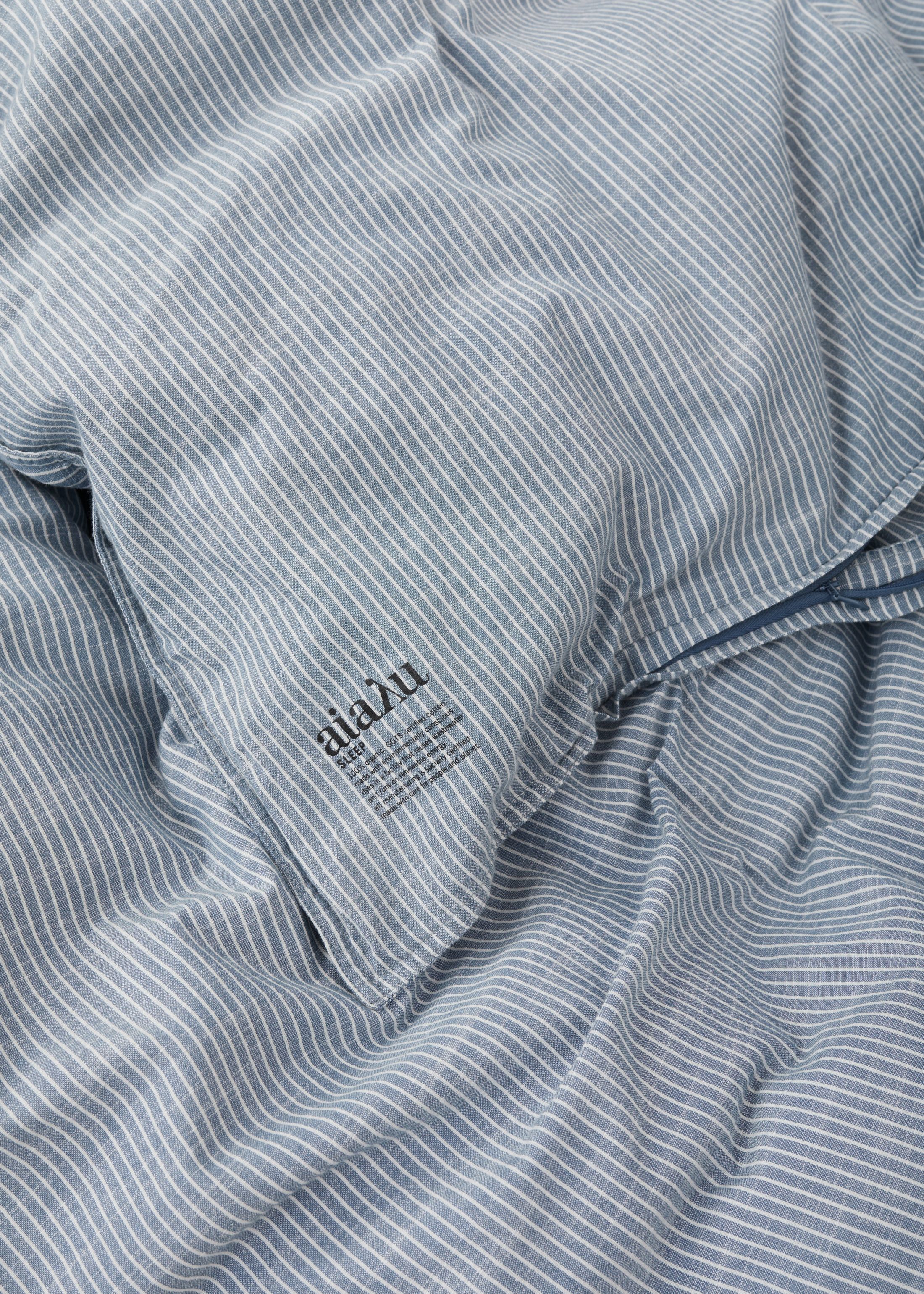 Duvet set 140x220 & pillow case - striped indigo | Indigo