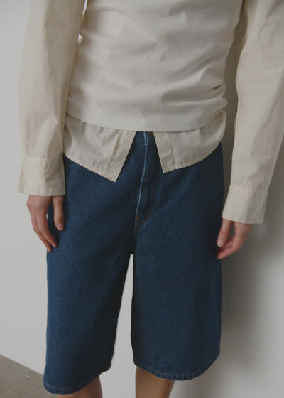 Carlo denim shorts | Mid Blue Shorts aiayu